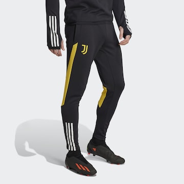 ADIDAS PERFORMANCE Tapered Sports trousers 'Juventus Turin Tiro 23' in Black: front