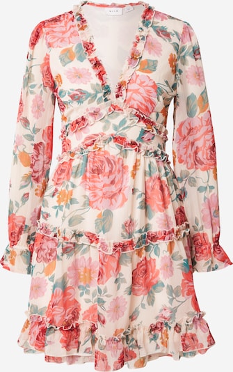 Suknelė 'VIEmsa' iš VILA, spalva – tamsiai žalia / mandarinų spalva / šviesiai raudona / balta, Prekių apžvalga