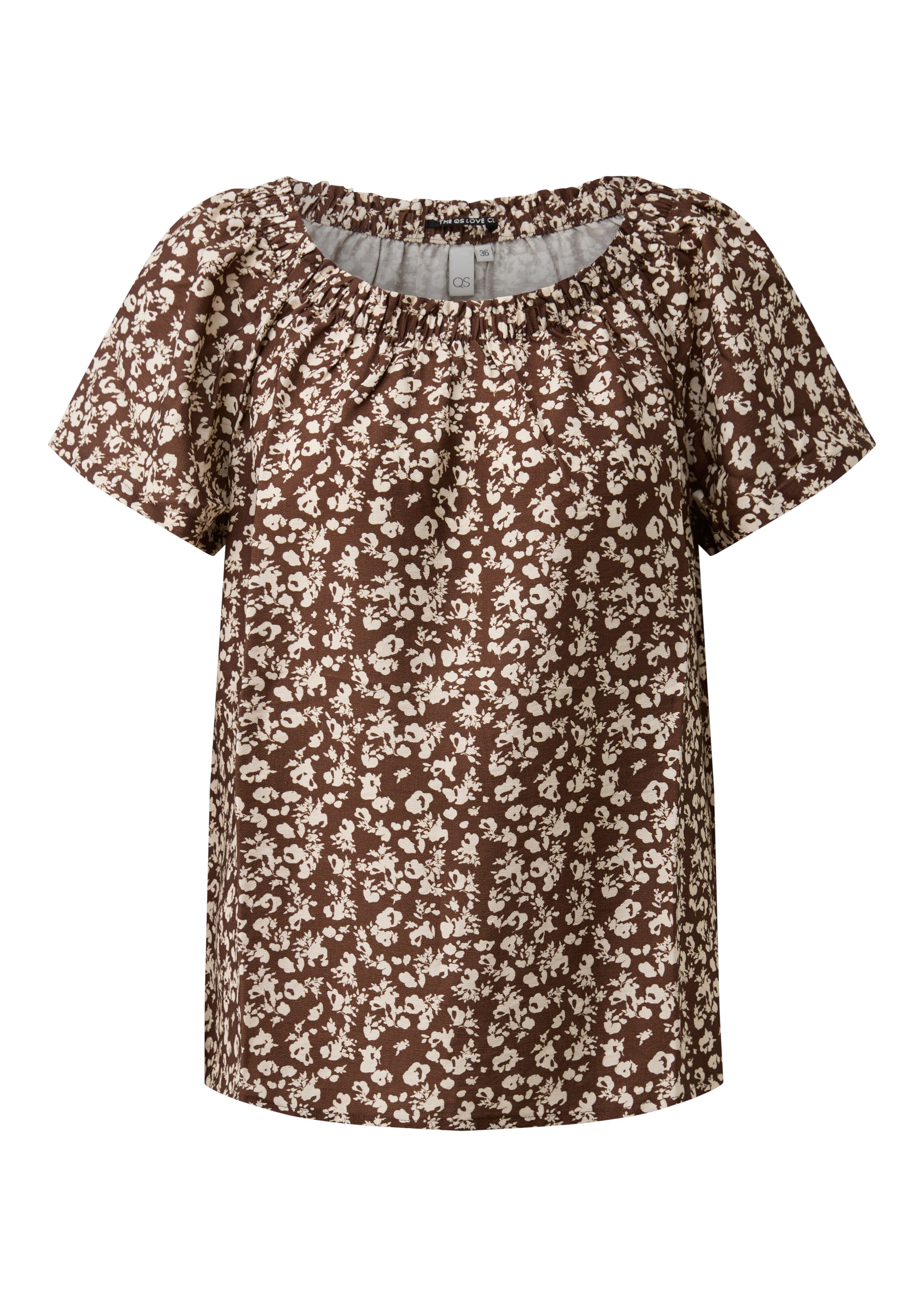 QS Blouse in Brown: front