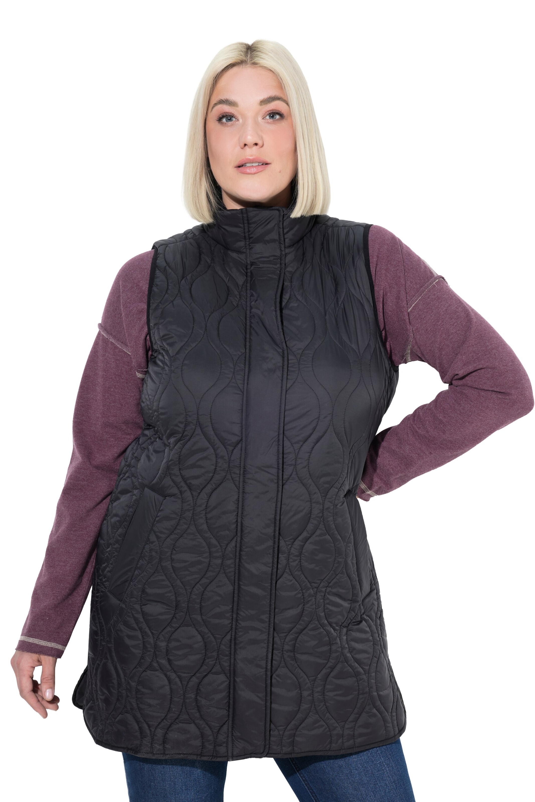 Ulla Popken Vest in Black: front