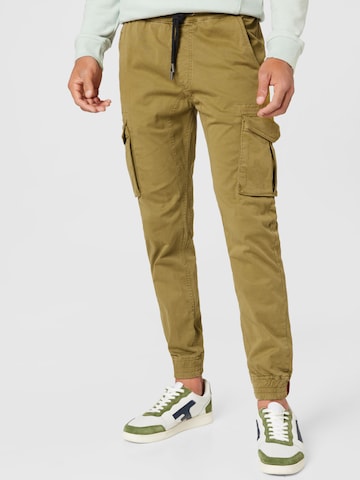 ALPHA INDUSTRIES Tapered Cargo Pants in Brown: front