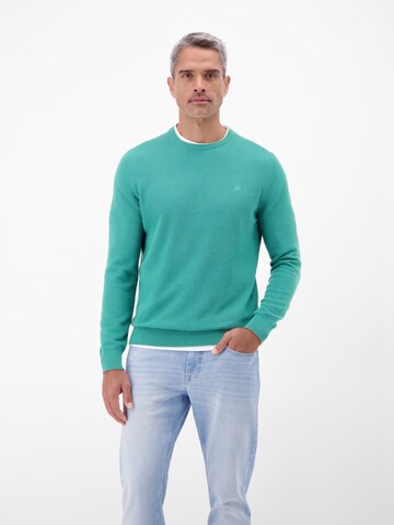 LERROS Sweatshirt in dynamischer 2-Tone-Optik in Grün: Vorderseite