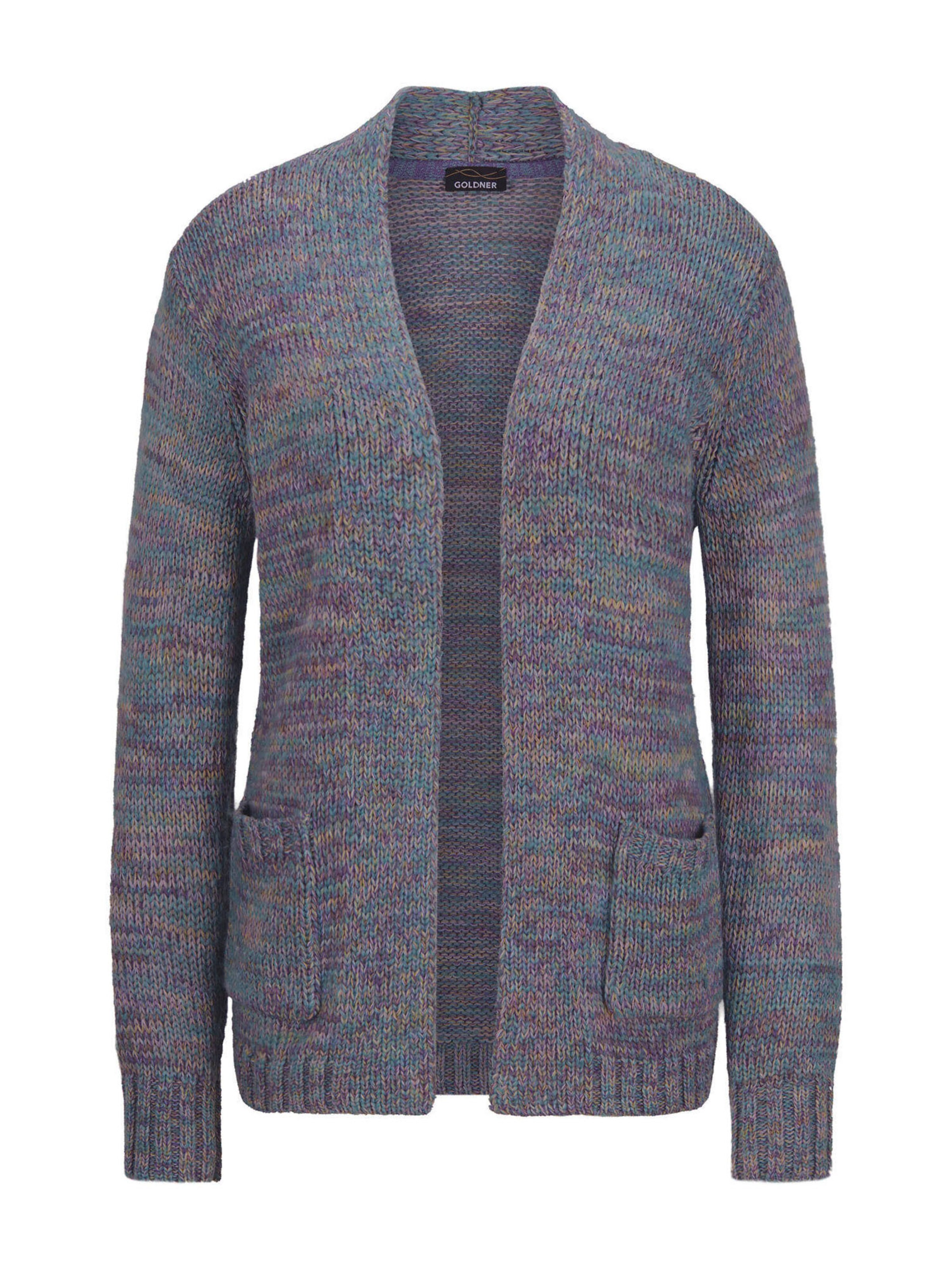 Goldner Strickjacke in Mischfarben: Vorderseite