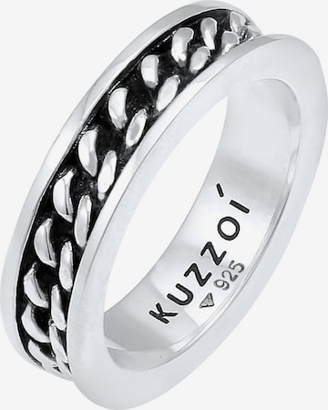 KUZZOI Ring Bandring, Twisted in Silber: predná strana