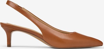 Escarpins à bride arrière 'LOLAH' Lauren Ralph Lauren en marron : devant