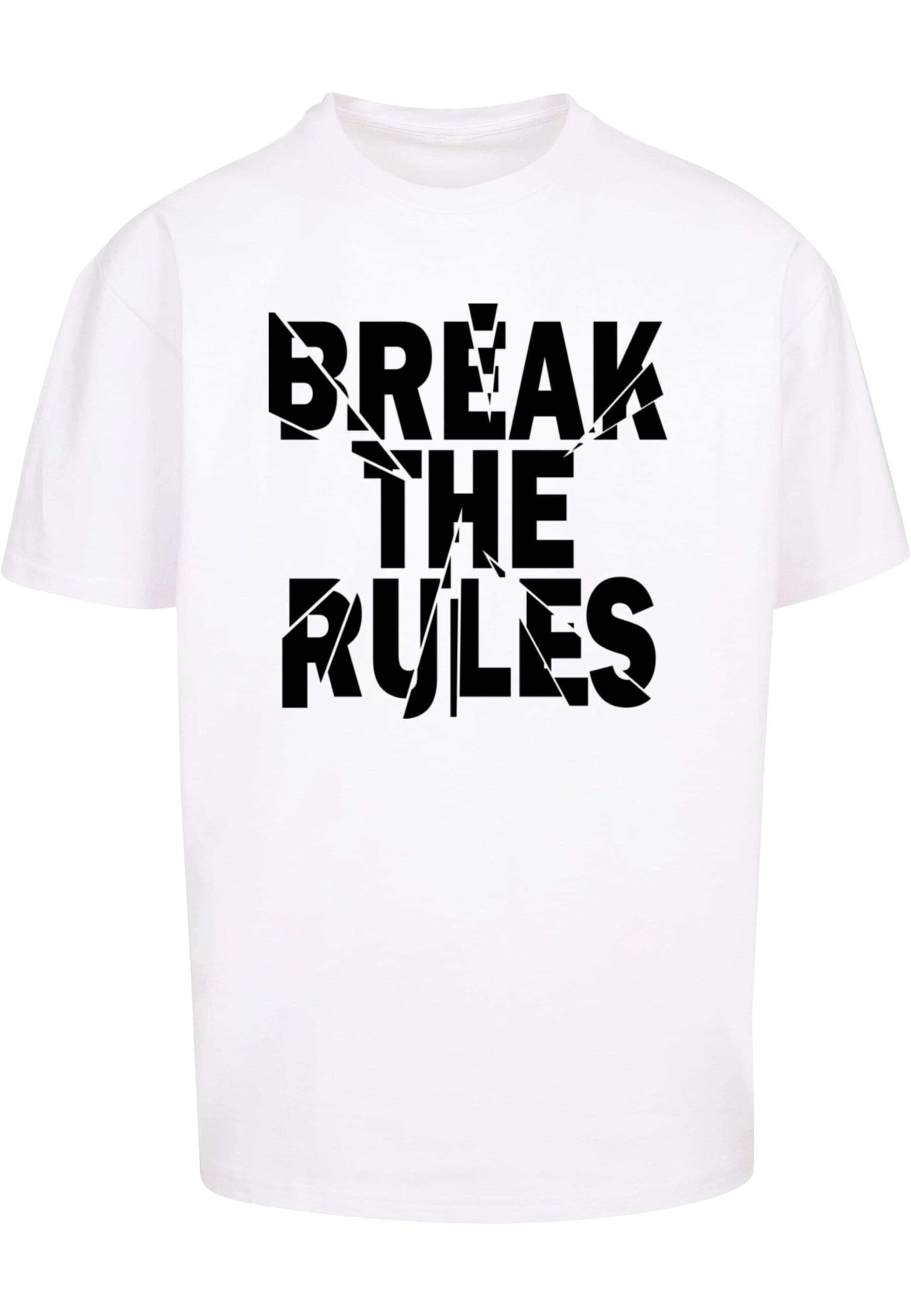 Merchcode Тениска 'Break The Rules 2' в бяло: отпред