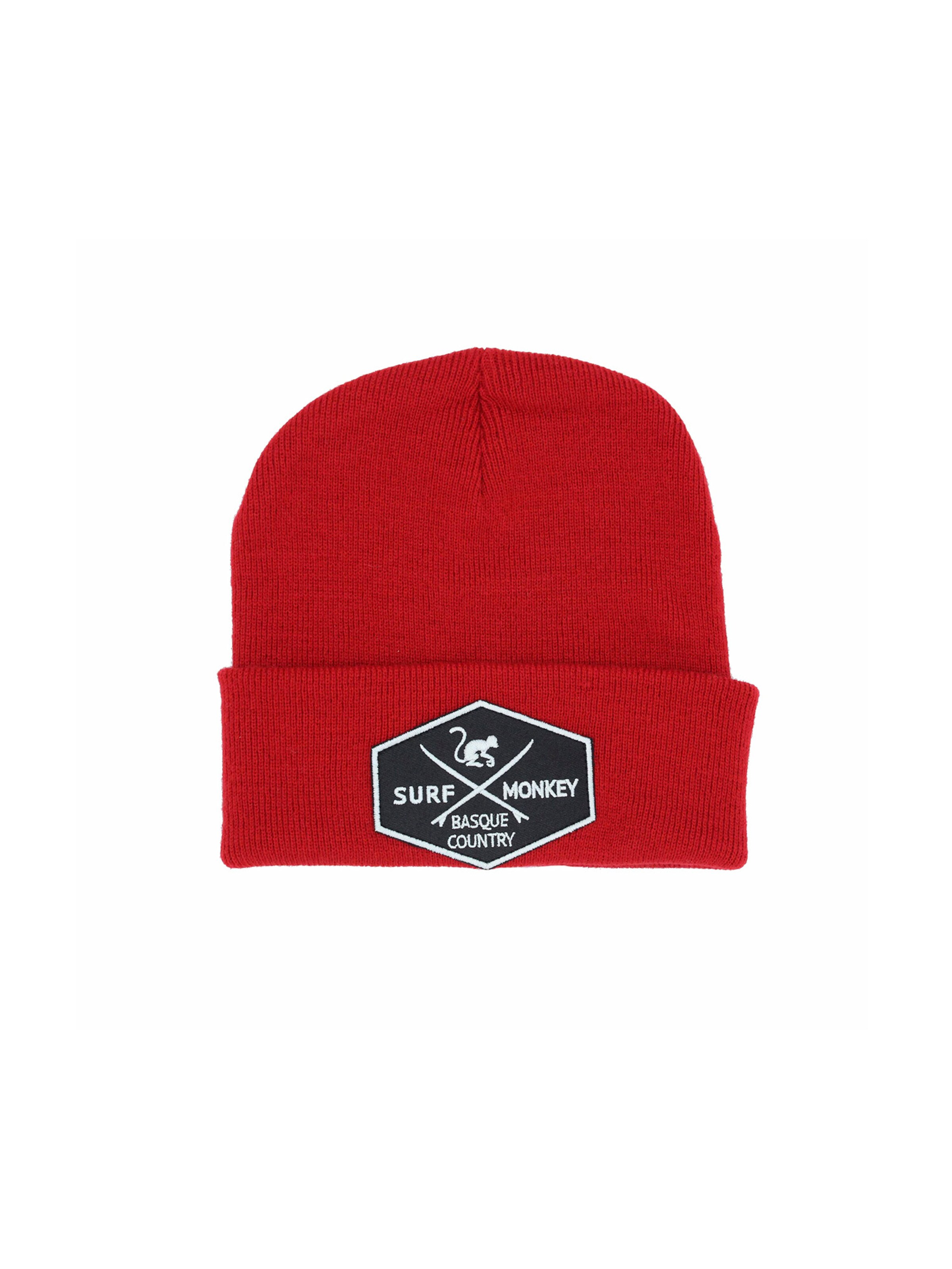Surf Monkey Beanie in Red: front