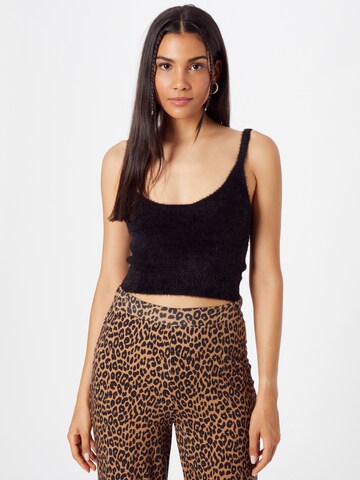 Cotton On Knitted Top 'SUPER LUXE FLUFFY CAMI' in Black: front