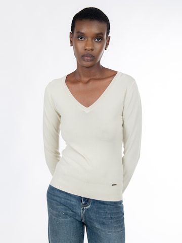 Influencer - Pullover em bege: frente