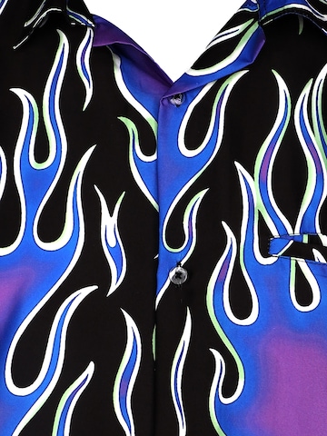 King Kameha Shirt 'Flames Wild' in Lila