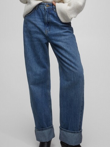 Pull&Bear Wide leg Jeans in Blue: front