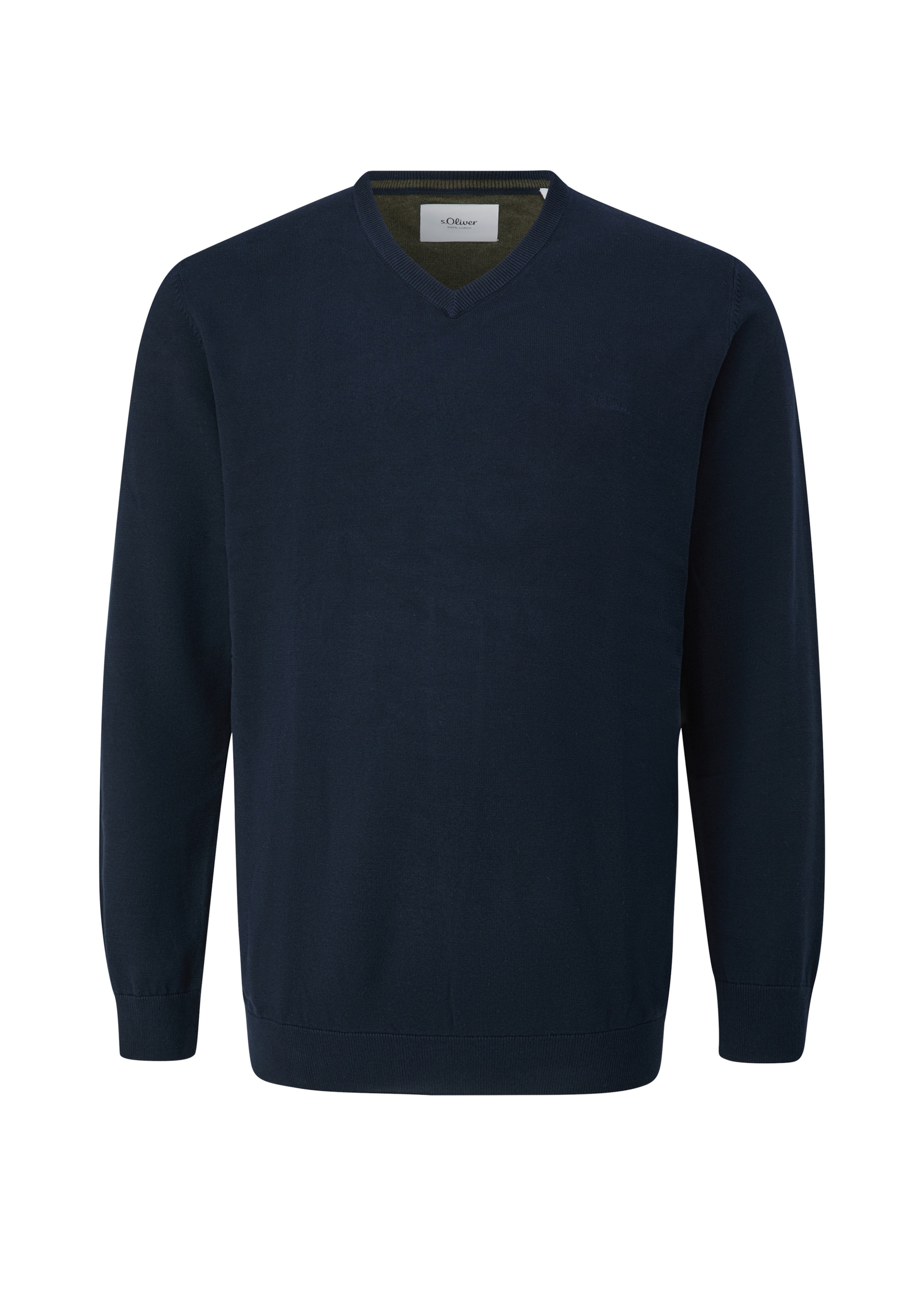 s.Oliver Men Big Sizes Trui in Zwart: voorkant