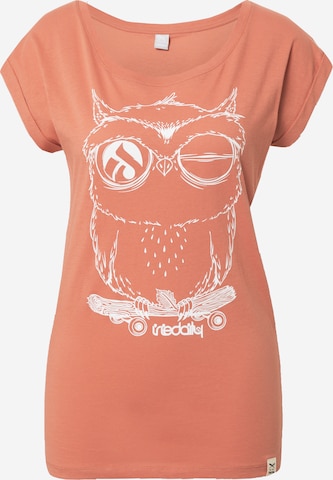Iriedaily T-Shirt 'Skateowl' in Rot: predná strana
