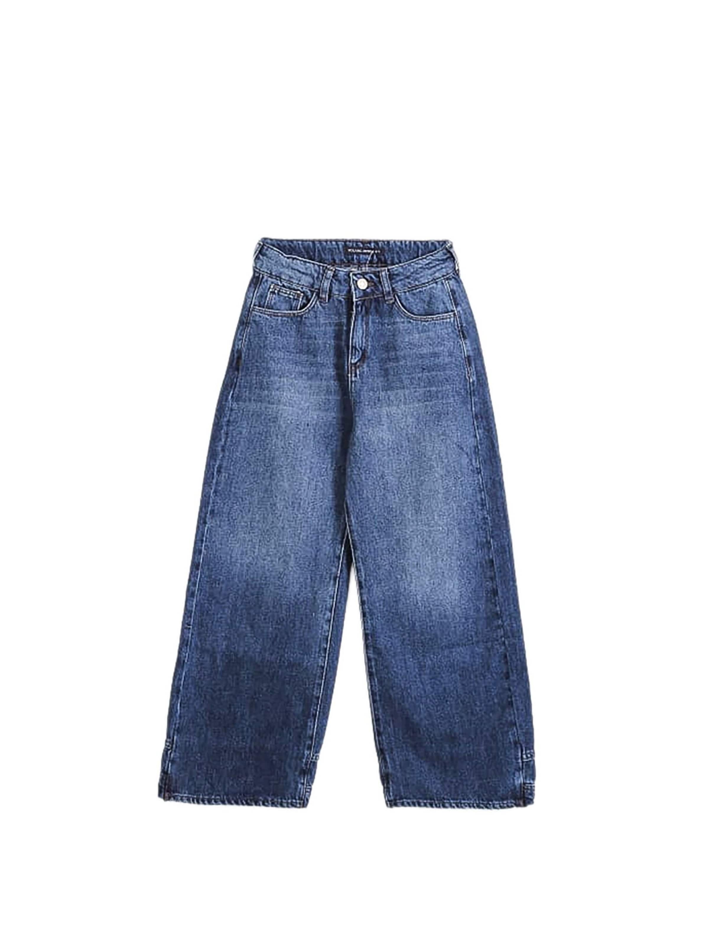 Solang Regular Hose Patch-Cargo-Jeans Streetwear Look in Blau: Vorderseite