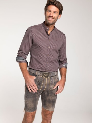 Coupe slim Chemise folklorique SPIETH & WENSKY en rouge : devant