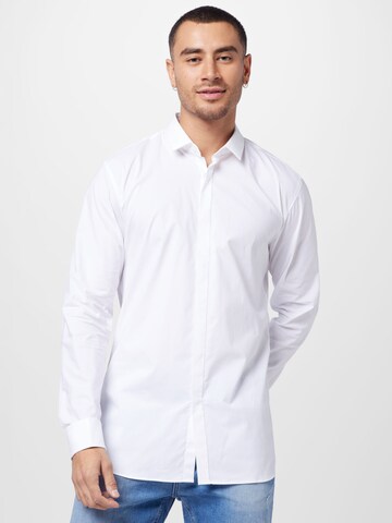 HUGO Red Slim fit Button Up Shirt 'Ejinar' in White: front