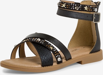 s.Oliver Sandal in Black: front