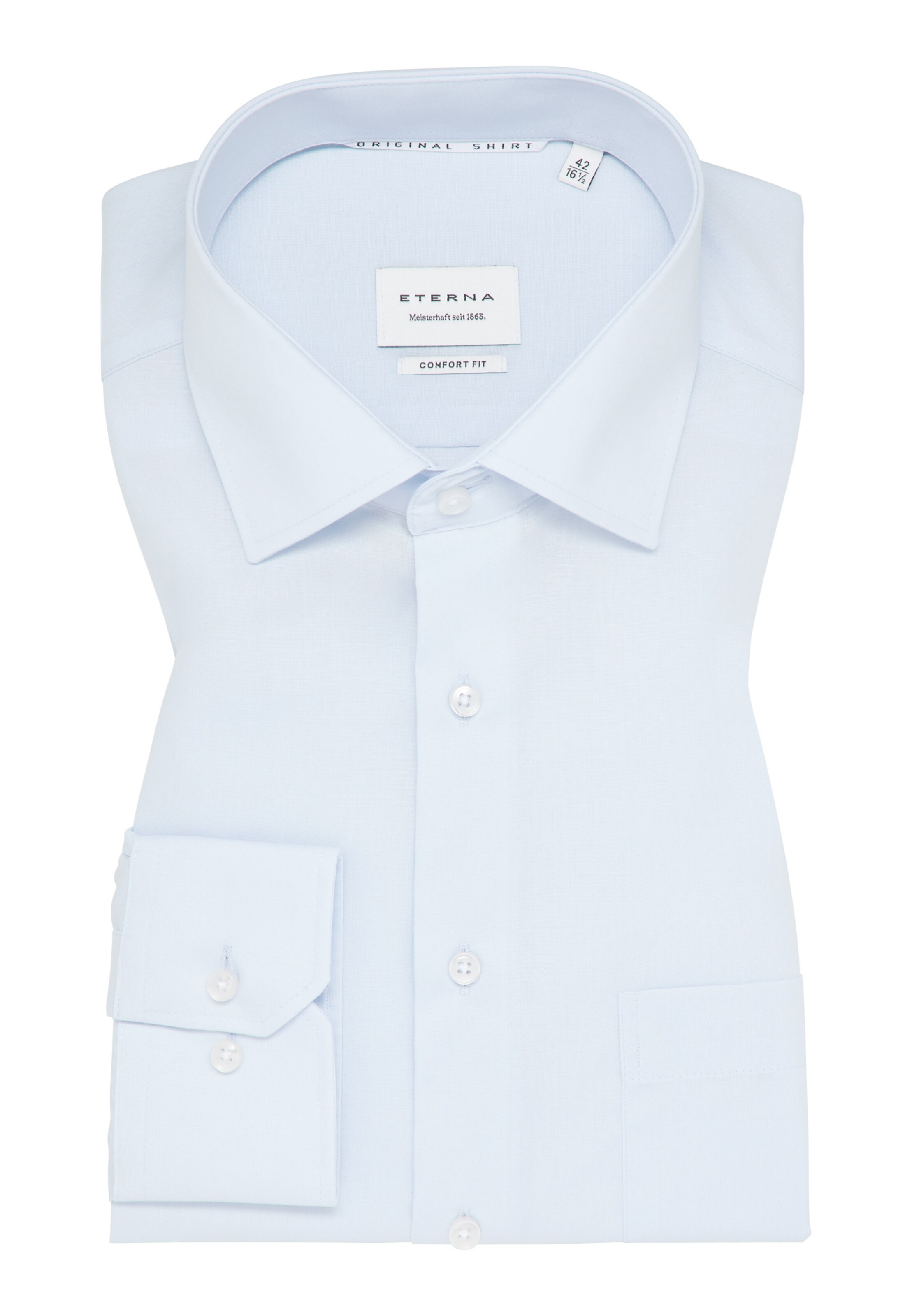 ETERNA Comfort fit Button Up Shirt in Blue