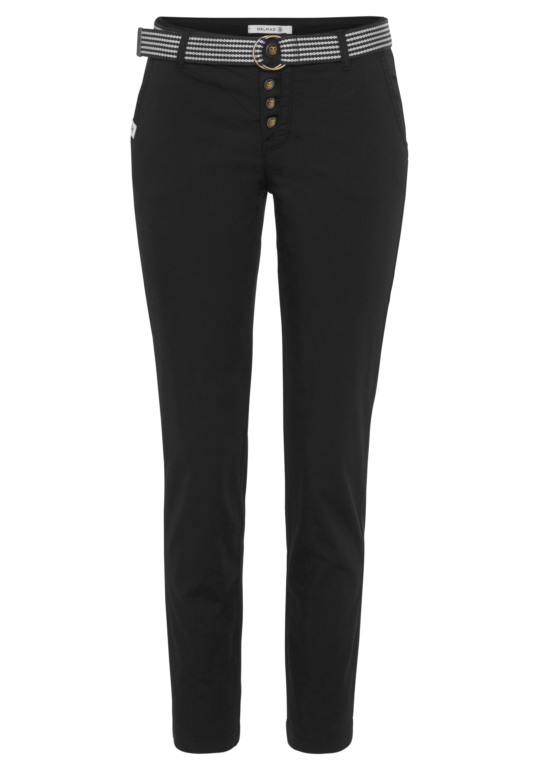 DELMAO Slimfit Hose in Schwarz: Vorderseite