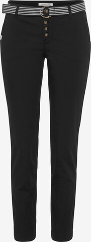 DELMAO Slim fit Chino Pants in Black: front