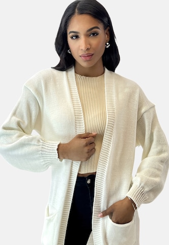 Cappotto in maglia di Elara in beige