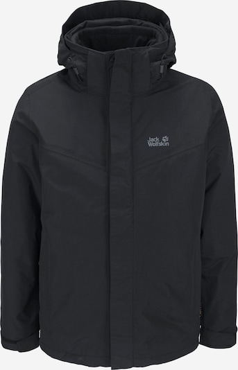 JACK WOLFSKIN Tussenjas 'Gotland' in de kleur Grijs / Zwart, Productweergave