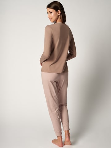 HUBER Pajama ' Night Basic Selection ' in Brown