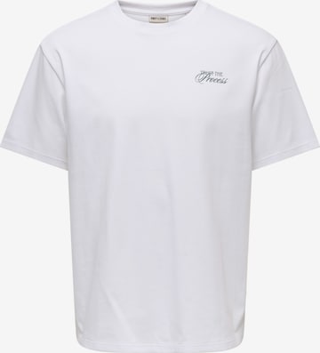 T-Shirt 'ONLY - Heren t-shirt' ONLY en blanc : devant