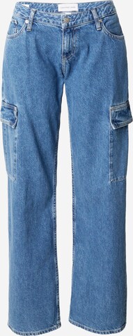 Calvin Klein Jeans Wide leg Cargojeans 'EXTREME LOW RISE BAGGY' i blå: framsida