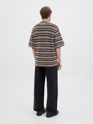 JACK & JONES Gebreid vest 'JORCorfu' in Bruin