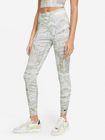 NIKE Skinny Sporthose in Weiß: Vorderseite