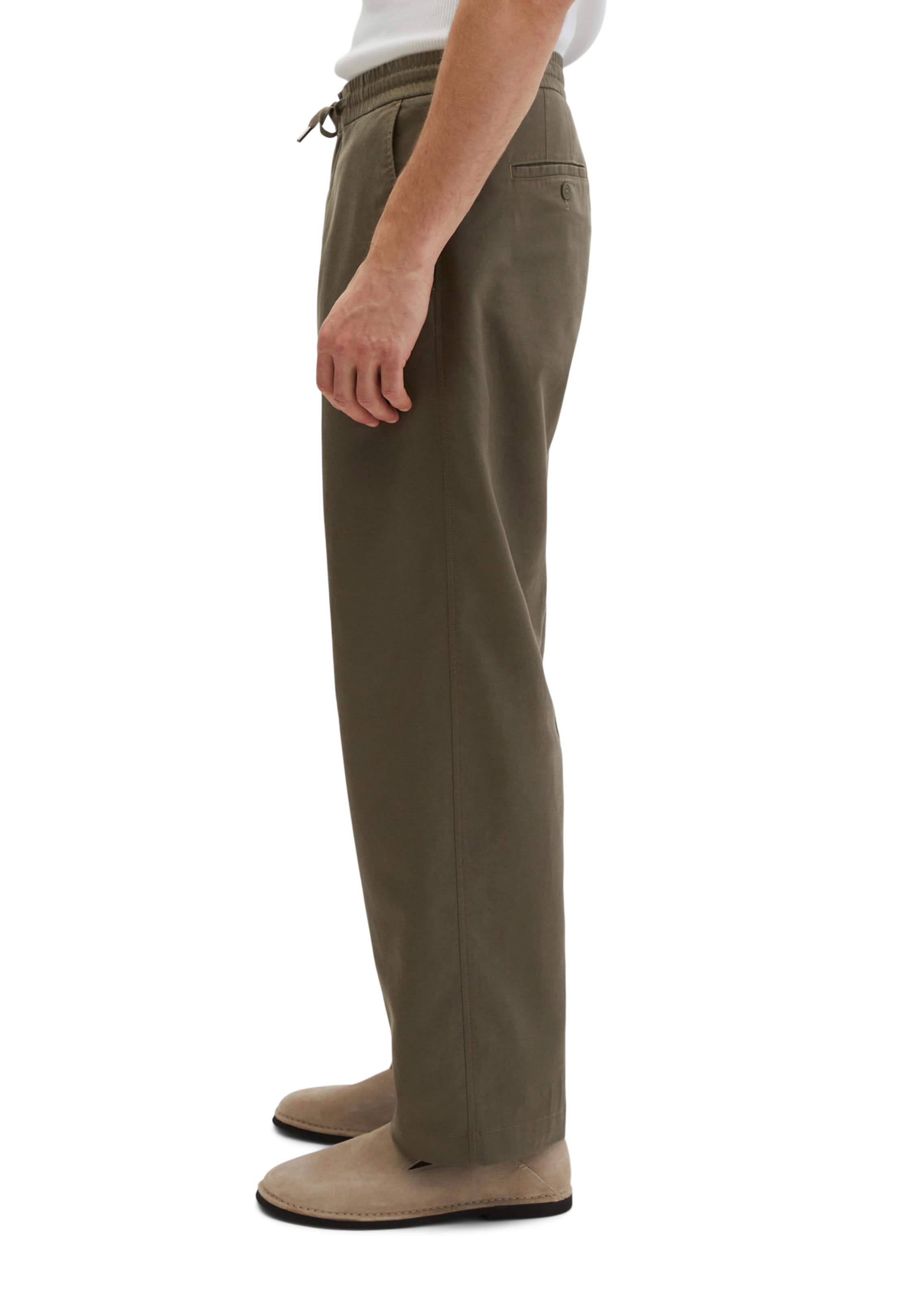 Marc O'Polo Loose fit Trousers 'Mossbo' in Brown