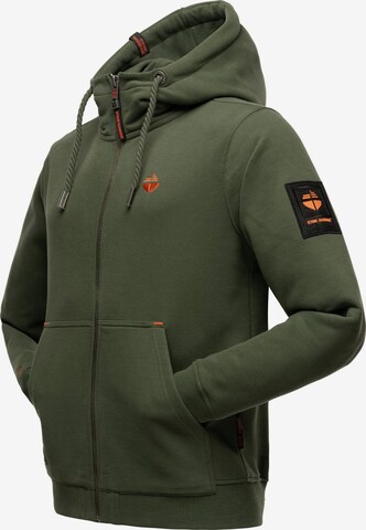 STONE HARBOUR Zip-Up Hoodie 'Jacobi Jamie' in Green