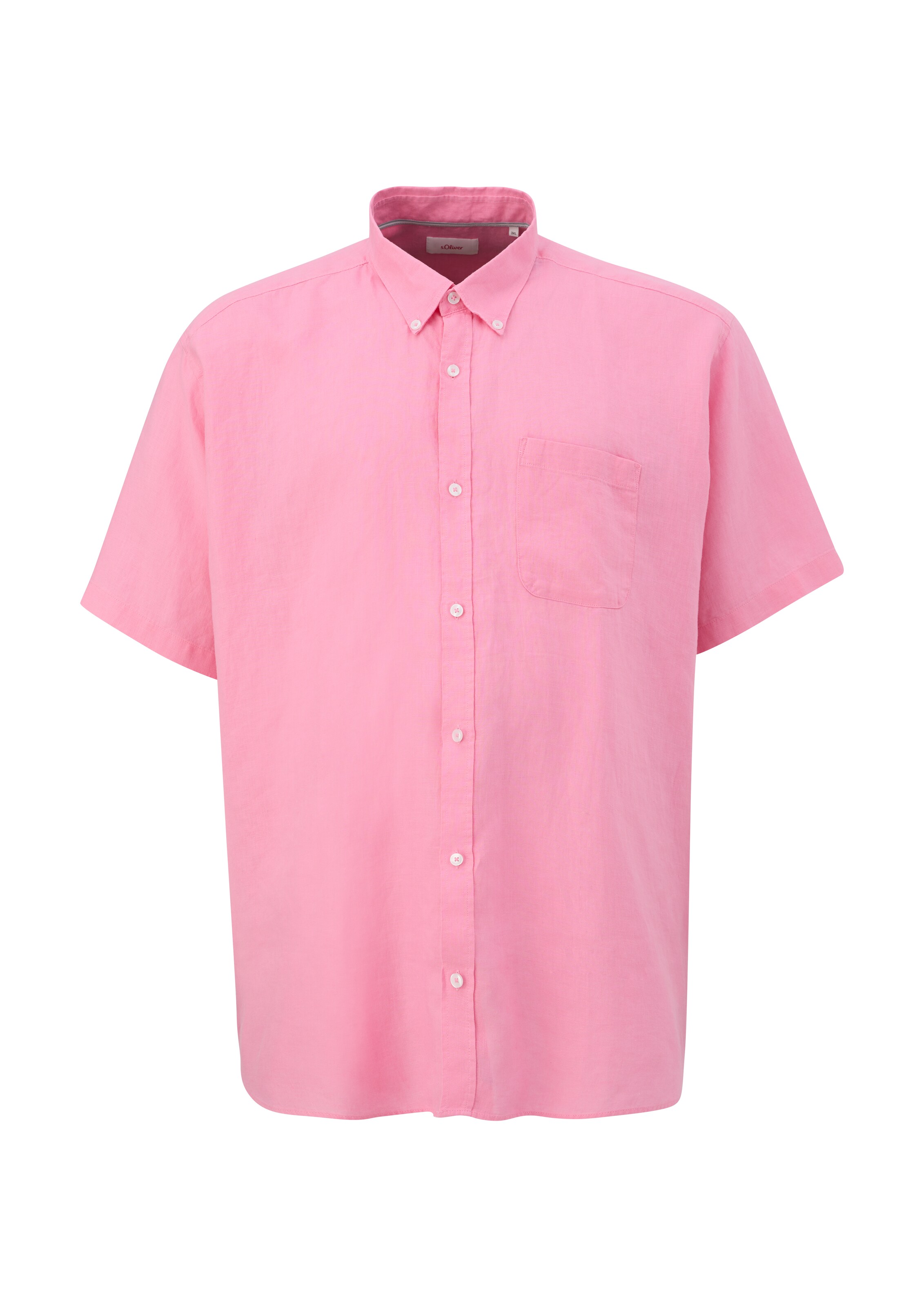 s.Oliver Men Big Sizes Comfort fit Button Up Shirt in Pink: front