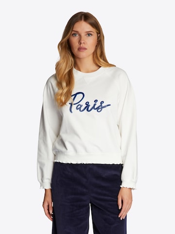 Sweat-shirt Rich & Royal en blanc : devant