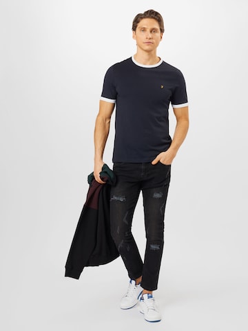 T-Shirt 'Groves Ringer' FARAH en bleu