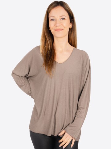 Seasons of April Shirt 'Maya' in Beige: voorkant