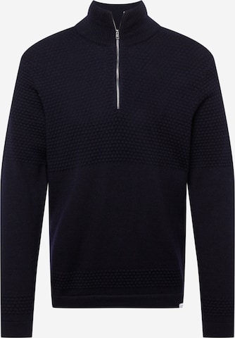 NORSE PROJECTS Pullover 'Fjord Bubble Yoke' i blå: forside