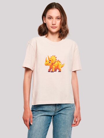 T-shirt 'Süßer Triceratops Dinosaurier' F4NT4STIC en rose : devant