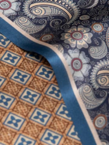 MayTree Scarf 'Seidenschal beidseitig, Paisley blau, 16 x 145 cm' in Blue