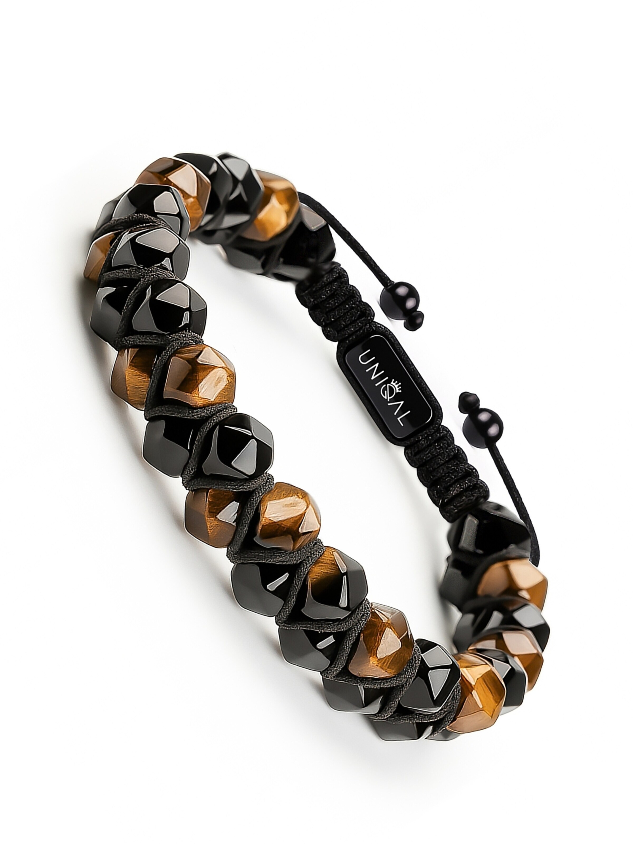UNIQAL Bracelet 'TIGERAUGE SCHWARZER TURMALIN' in Mixed colors: front