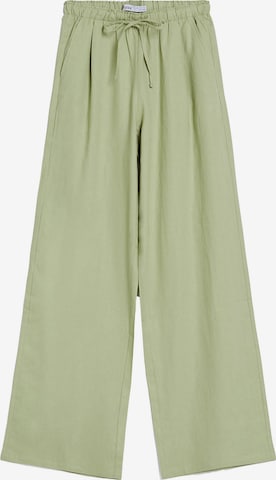 Wide leg Pantaloni di Bershka in verde: frontale