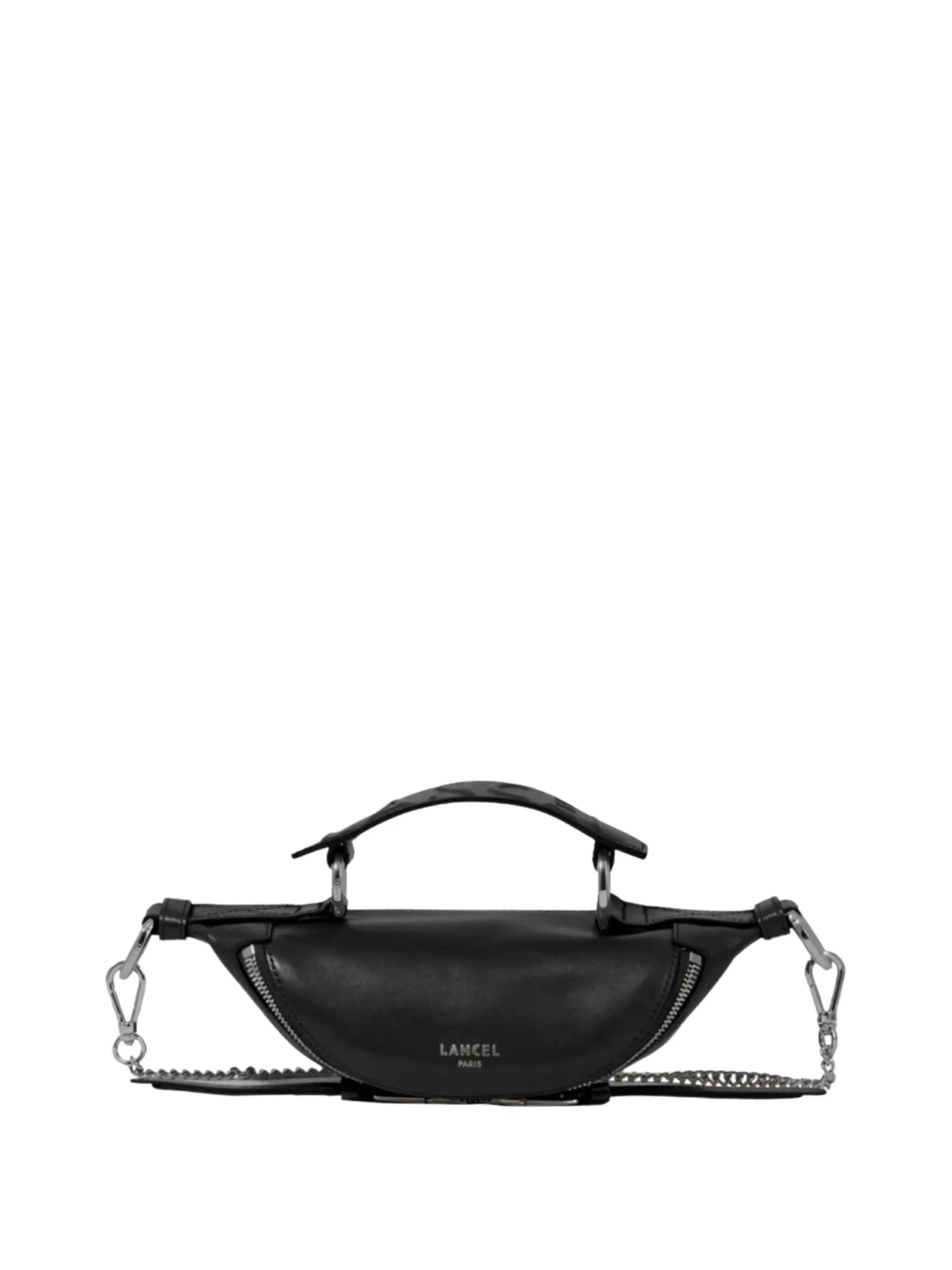 Lancel Crossbody Bag 'Sac Bandoulière Mini Lancel Origami A12526UXTU Noir/Argent' in Black: front