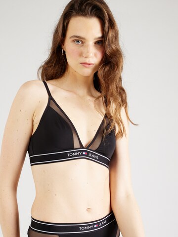 Tommy Jeans Triangle Bra in Black: front