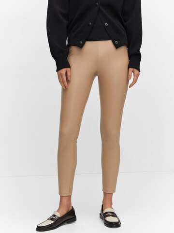 MANGO Regular Leggings 'GROTO' i beige: forside