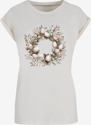 F4NT4STIC Shirt 'Osterkranz Eierkranz Blumenring' in Beige: front