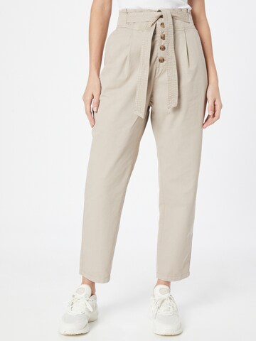 ESPRIT - Loosefit Pantalón plisado en beige: frente