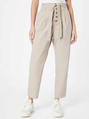 ESPRIT Loosefit Bandplooibroek in Beige: voorkant