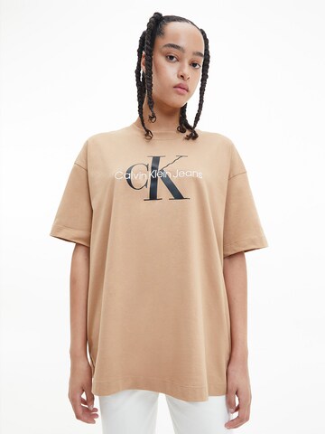 Calvin Klein Jeans Oversized Shirt in Brown: front