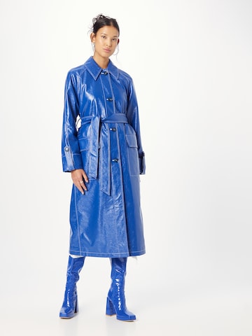 Nasty Gal Between-Seasons Coat in Blue: front